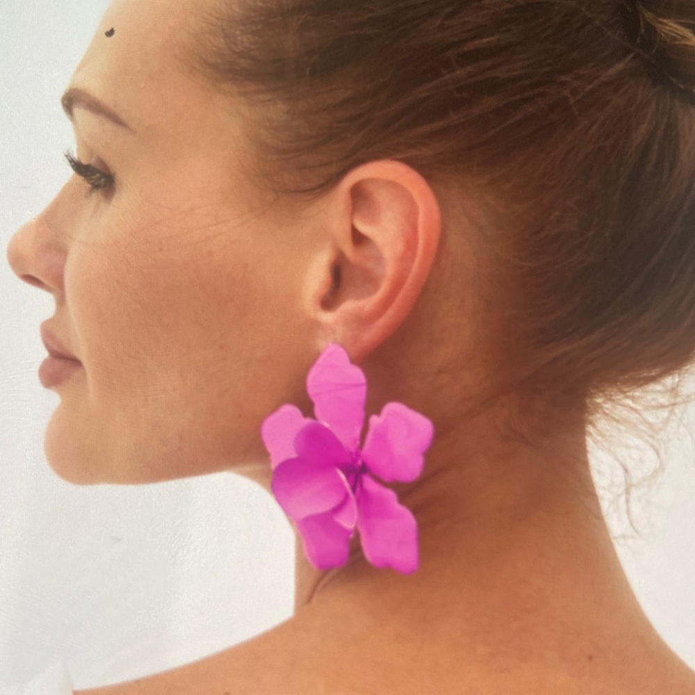 Vibrant Pink Blossom Earrings